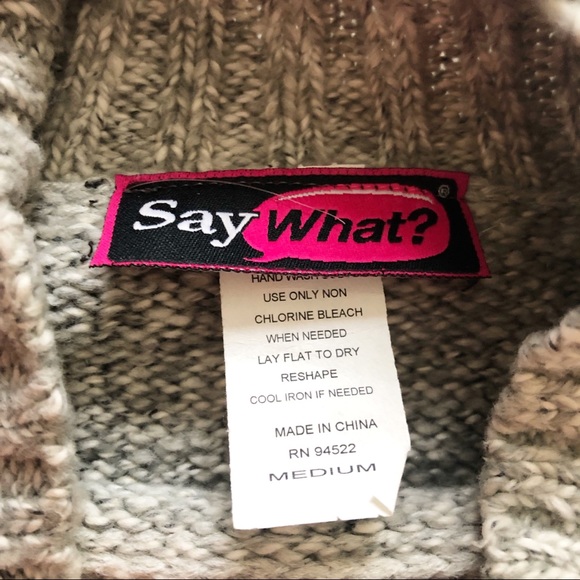 ❌SOLD❌ Macys Say What Mock Neck Gray Sweater (S)/M - Picture 2 of 2